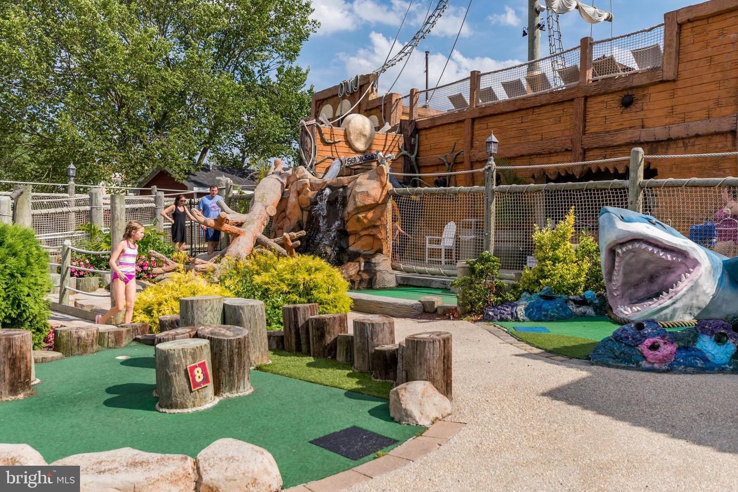 Shark and ship on putt putt course