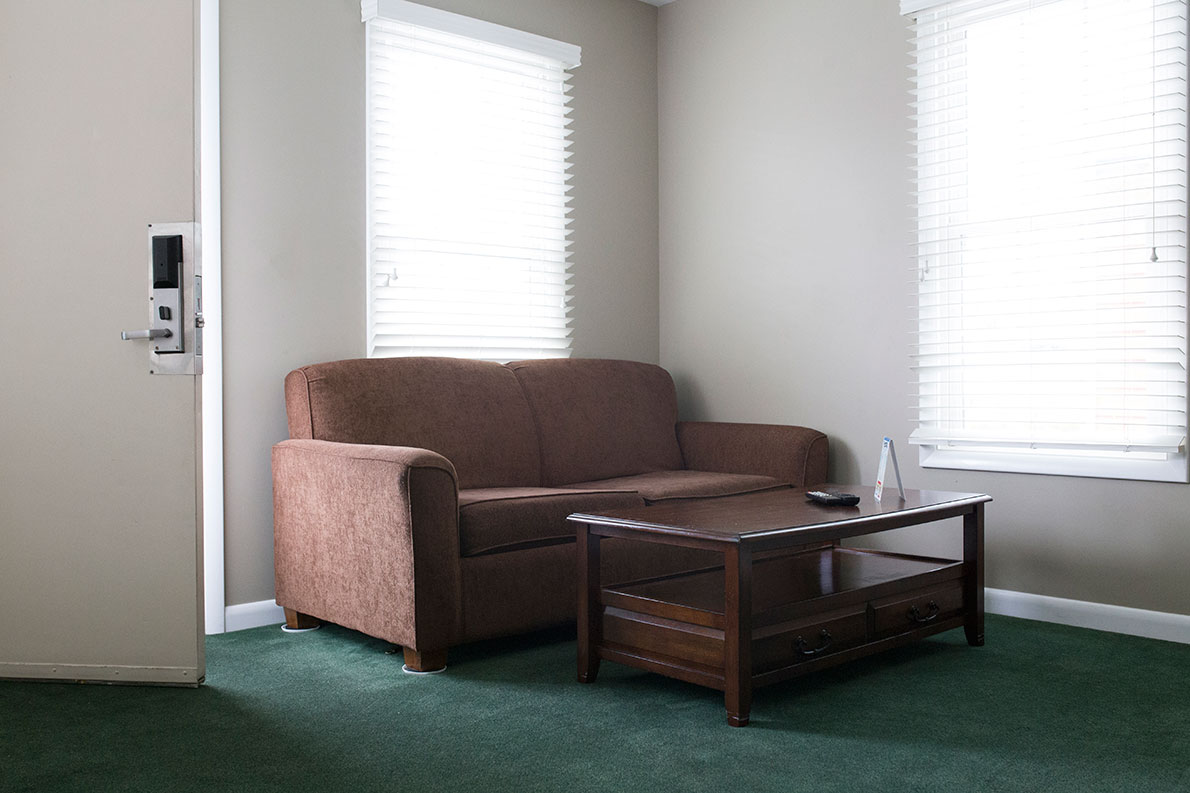 Vacation home with couch and coffee table